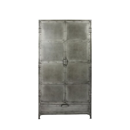 Homeroots 36" Silver Iron Drawer Combo Dresser 489222