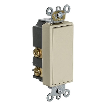 Leviton Wall Switch, Rocker, 3 A, Light Almond 56080-2T