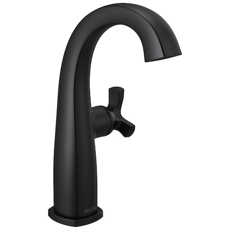 Delta Stryke Single Handle Mid-Height Bathroom Faucet, 6.63 in, Matte Black 6776-BL-DST