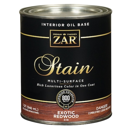 Zar Wood Stain Qt UGL Exotic Redwood Zar Interior Oil-Based Wood Stain 51812