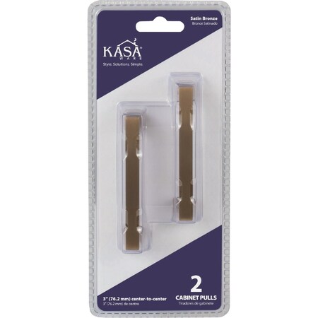 Hardware Resources KasaWare 3-3/8'' Overall Length Satin Bronze Square Bar Pull, 2PK K7063SBZ-2