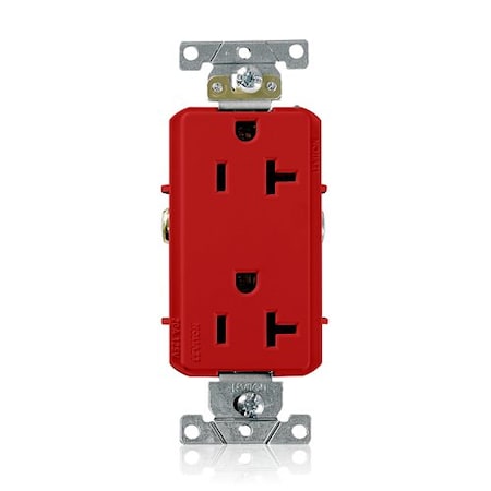 Leviton DPl Dup Rec 20A 125V Self-Gr Red 16352-R