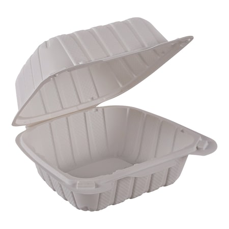 Empress Earth Hinged Container Mineral Filled PP 6 in x 6 in x 3 in Natural, 300PK EPPHL-66