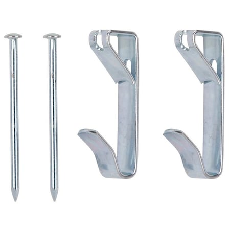 Prosource Picture Hanger, 100 lb, Steel, Zinc, Zinc, Nail-In Mounting PH-121100-PS
