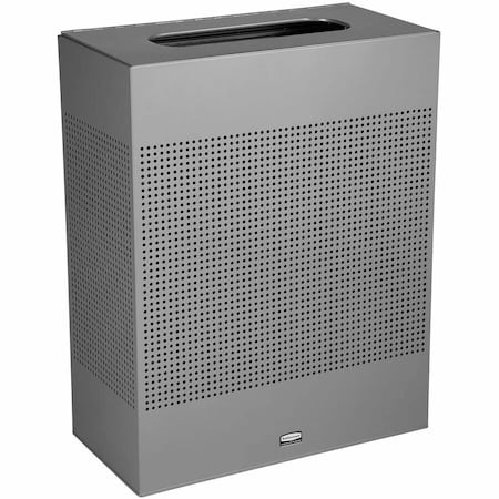 Rubbermaid Commercial SILHOUETTE 22-1/2 gal Rectangular Indoor Metal Can, Silver Metallic, None, Steel, 12 in FGSR18EPLSM