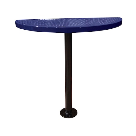 Leisure Craft Perforated Semi-Circle Pedestal Table, Portable, 40"H, Navy STAB40-PERF-NAVY
