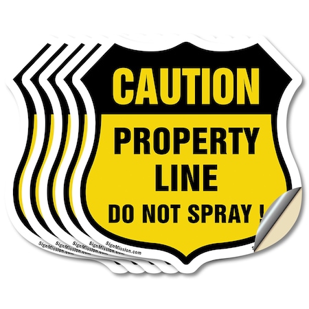 Signmission No Spray Shield Sign Caution Property Li, 4 inch X 4 inch, Vinyl Decal, 5PK SHI-D-5PACK-4-404