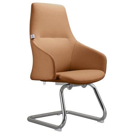 Leisuremod Celeste Office Chair in Upholstered Leather and Iron Frame, Acorn Brown CGO20LBRL