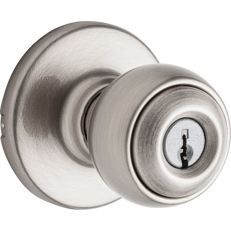 Kwikset 400P 15 6AL RCS Entry Knob, Ball, Polo, Satin Nickel, Zinc, KW1 Keyway, 3 Grade 400P 15 6AL RCS V