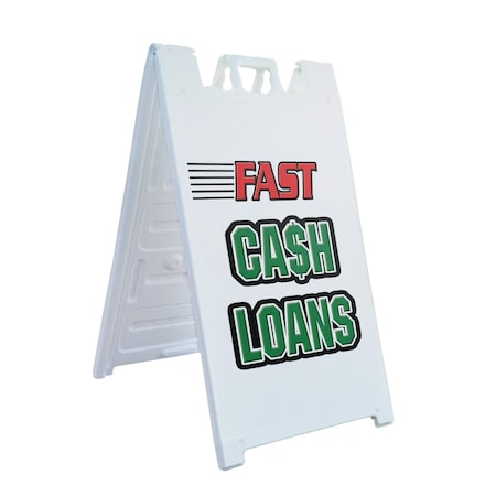 Signmission Fast Cash Loans, A-Frame & 2 Sign Inserts, Heavy-Duty Plastic Frame SBHD-C-2436-Fast Cash Loans