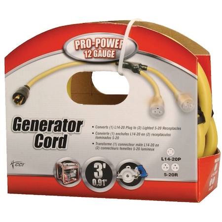 Southwire Pro-Power 3 Ft. 12/4 Generator Cord 19248802