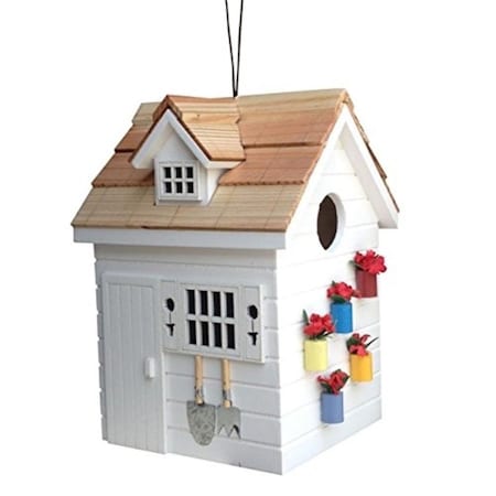 Home Bazaar Potting Shed Birdhouse - White HB-9504WS