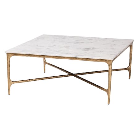 Baxton Studio Akanji Marble Coffee Table, Square 270-14711-ZORO