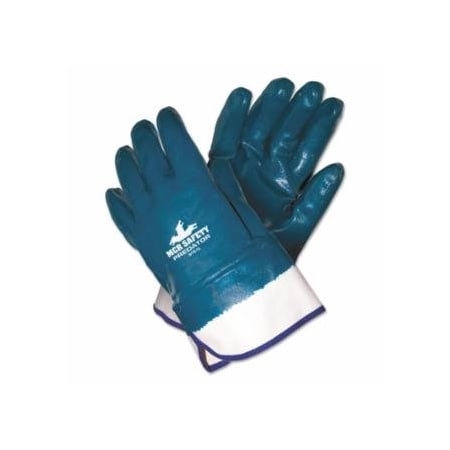 Mcr Safety Predator Nitrile Coated Gloves, Smooth Finish, Large, Blue, 12PK 127-9761