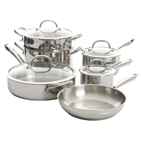 Kenmore Elite Devon 10 Piece Heavy Gauge Stainless Steel Cookware Set 126379.1