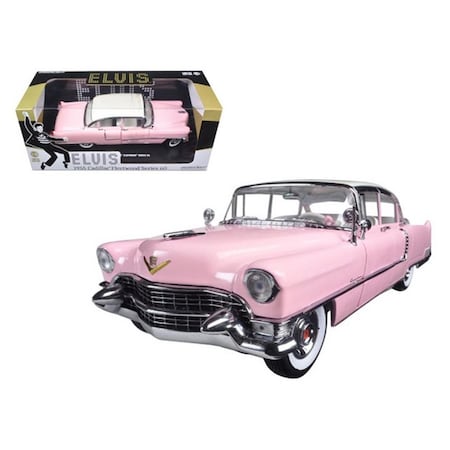 Greenlight 1955 Pink Cadillac Fleetwood Series 60 Special Elvis Presley 1-18 Diecast Model Car 12950