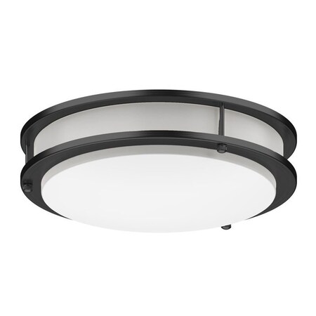 Westgate 14in DOUBLE-RING FLUSH MOUNT 20W 5CCT DIM - BLACK, 27K/30K/35K/40K/50K FDL-14-MCT5-BK