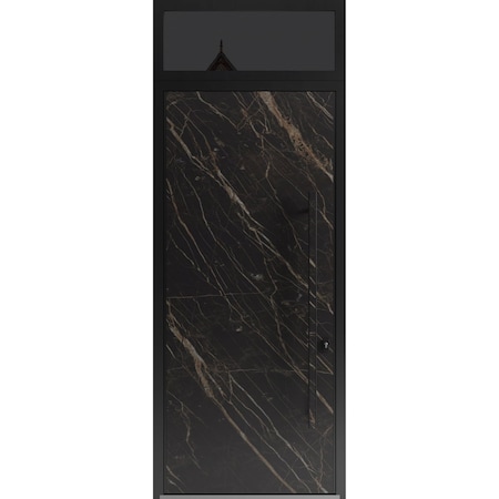 Vdomdoors Steel Door Dekton 0118 Natural Noir 96”/ Top Exterior Window Sidelite Entry Door Painted W36xH96+ DEKTON0118EXD-NOIR-W36xH96+16-LH-I