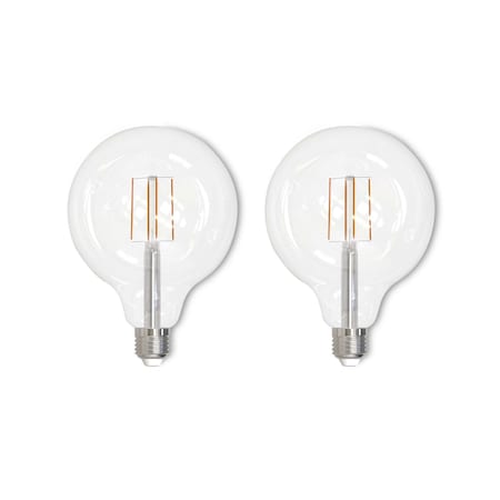 Bulbrite 60-Watt Equivalent G40 Clear Dimmable Edison LED Light Bulb Warm White, 2PK 861573