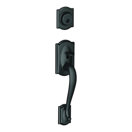 Schlage Residential Schlage Custom Custom Camelot Exterior Active Handleset Only with C Keyway Matte Black Finish FC58CAM622