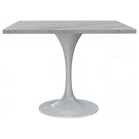 Leisuremod Square 36.42 in W, 29.35 in L, Resin/Steel, White VT20W-S36WMR