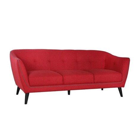 Homeroots 76" X 34" X 31" Red Polyester Sofa 373971
