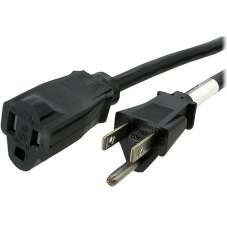 Dynamicfunction SJT Extension Cord, 16 AWG, Indoor, 16/3, 1 Outlets, 5-15R, Black, PVC, 5-15P, 15 ft DY131660