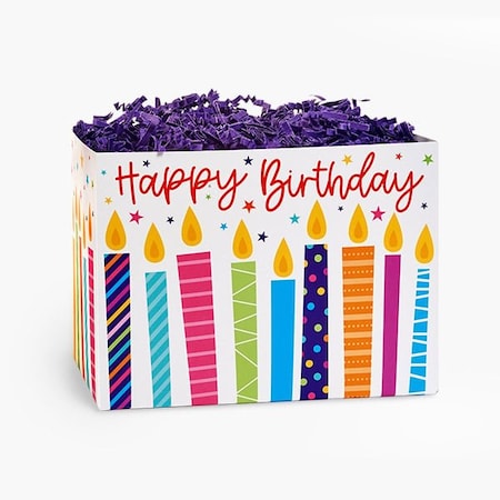 Nashville Wraps Candle Birthday Basket Box, Large 10.25x6x7.5, 6PK CBL