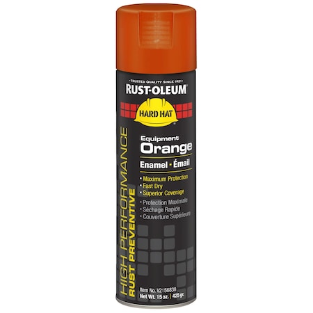 Rust-Oleum Rust Preventative Spray Paint, Equipment Orange, Gloss, Solvent, 15 oz V2156838