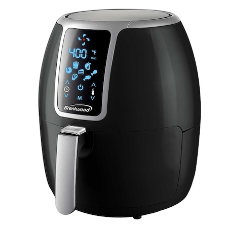 Brentwood Industries Small 1400 Watt 4 Quart Electric Digital Air Fryer with Temperature Control in Black AF-400DBK