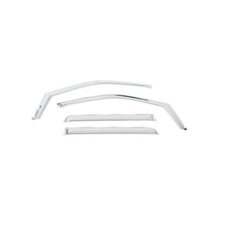 Putco Rainguards, Low Profile; In-Channel With Tape; Chrome; Polycarbonate; Set Of 480065