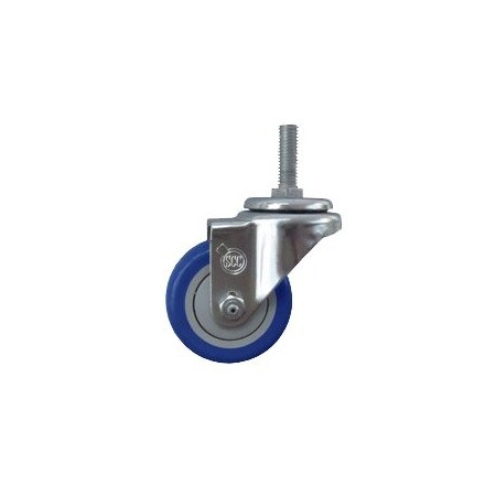 Service Caster 3 Inch SS Blue Polyurethane Wheel Swivel 1/2 Inch Threaded Stem Caster SCC SCC-SSTS20S314-PPUB-BLUE-121315