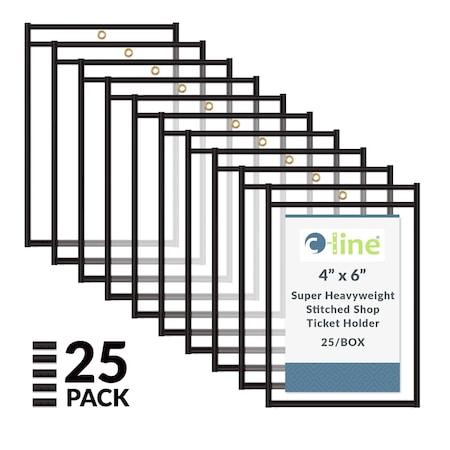C-Line Products Shop Ticket Holders, 2 Side, 4 x 6", PK25 46046