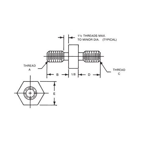 Raf Electronic Hardware 3/16 Hex Male-Female StandoffClear Anodize 4517-440-AL-22