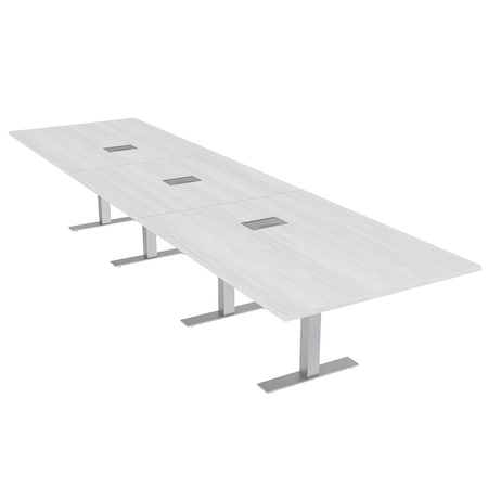 Skutchi Designs 16ft Conference Table W/ Power Unit | 16 Person Modular Rectangular Meeting Table | Harmony Series HAR-REC-48x192-T-WA7976-ESIL