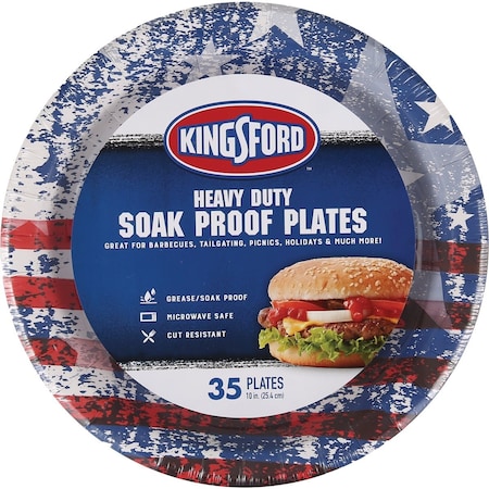 Kingsford 10'' Round Heavy-Duty Paper Plate, 35-Count BBP11483
