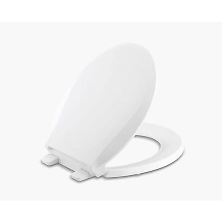 Kohler Kohler Cachet Slow Close Round White Plastic Toilet Seat 4639-RL-0