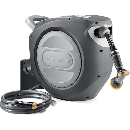 Wrightmaster Retractable 5/8 in. Dia x 100 ft. Wall Mount Garden Hose Reel with 9 Modes Nozzle, 180 Deg Swivel ZOR-I40S