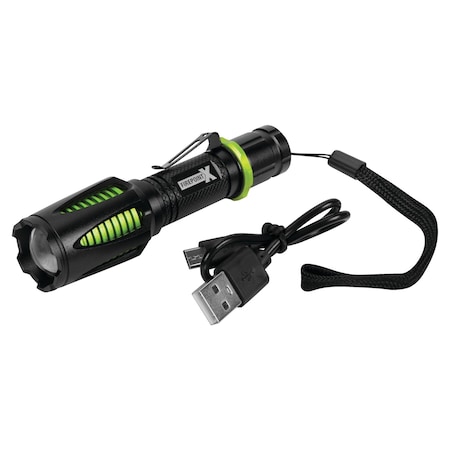 Performance Tool 300+LM Firepoint X Flashlight, Li-Ion, Adjustable Beam, Tactical Aluminum W2663