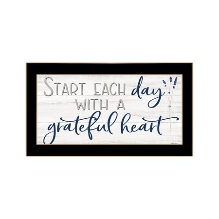 Homeroots Grateful Heart Black Framed Print Wall Art 529658