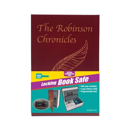 Lucky Line Combination Lock Burgundy Book Safe 62200