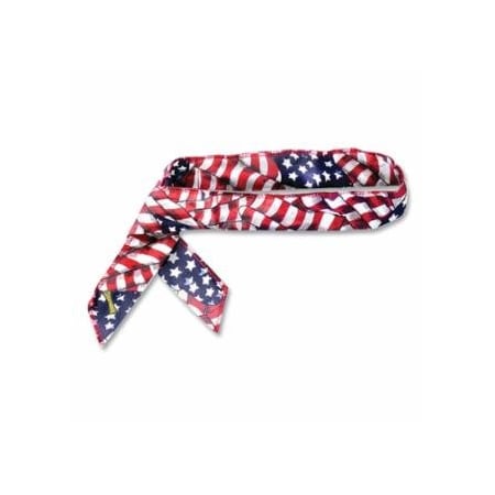 Occunomix MiraCool Neck Bandana, 1-11/16 in W x 34.75 in L, Wavy Flag 561-940-WAV