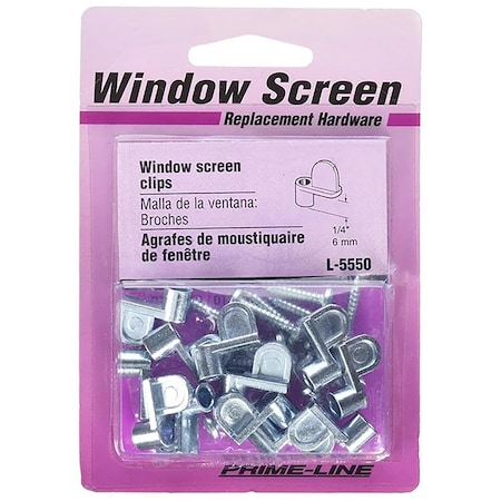 Prime-Line Prime-Line Zinc-Plated Silver Die Cast Screen Clip 12 pk L 5550
