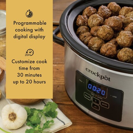 Crock-Pot Crockpot 4 Qt. Cook & Carry Stainless Steel Slow Cooker 2122615