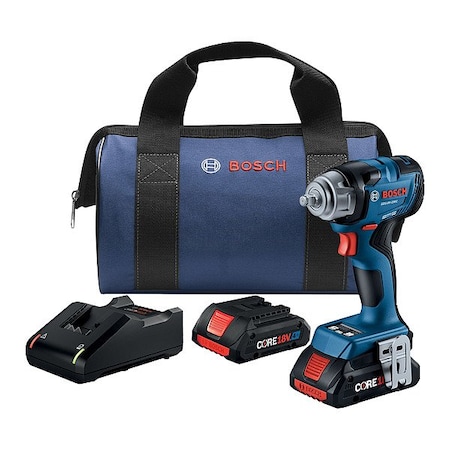 Bosch Impact Wrench Kit, 18 V DC, Square GDS18V-230CB24