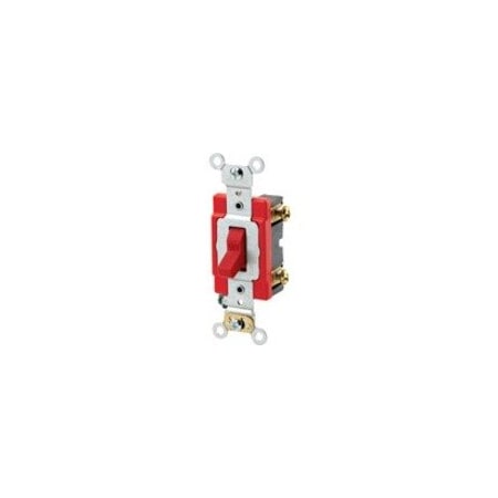 Leviton Wall Switch, 2 hp, Toggle, 20 A, Red 1221-2R