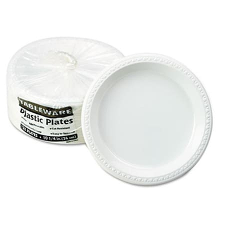 Tablemate Plastic Dinnerware White, 125PK TBLTM10644WH