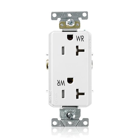 Leviton Receptacle Outlet, 20A, White, 125V WTD20-W