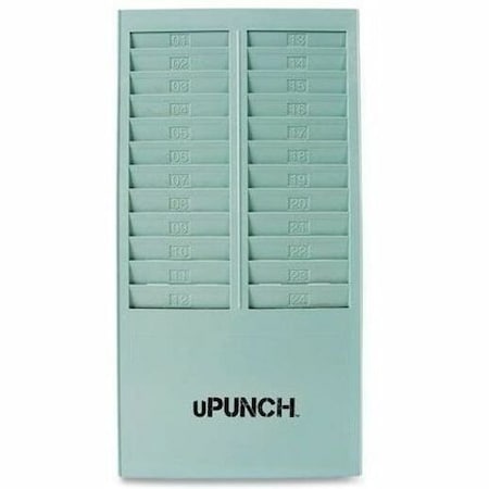 Upunch Time Card Rack, 24 Pockets, Gray HNTCR24