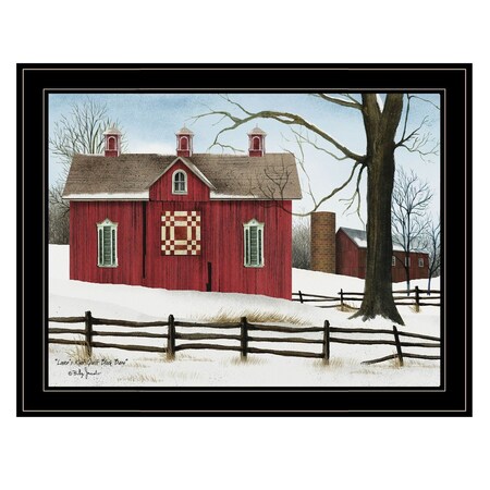 Homeroots Lovers Knot Quilt Block Barn 4 Black Framed Print Wall Art 404390